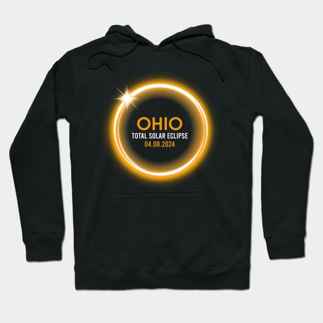 Retro Ohio Totality Total Solar Eclipse April 8 2024 Hoodie by artbyhintze